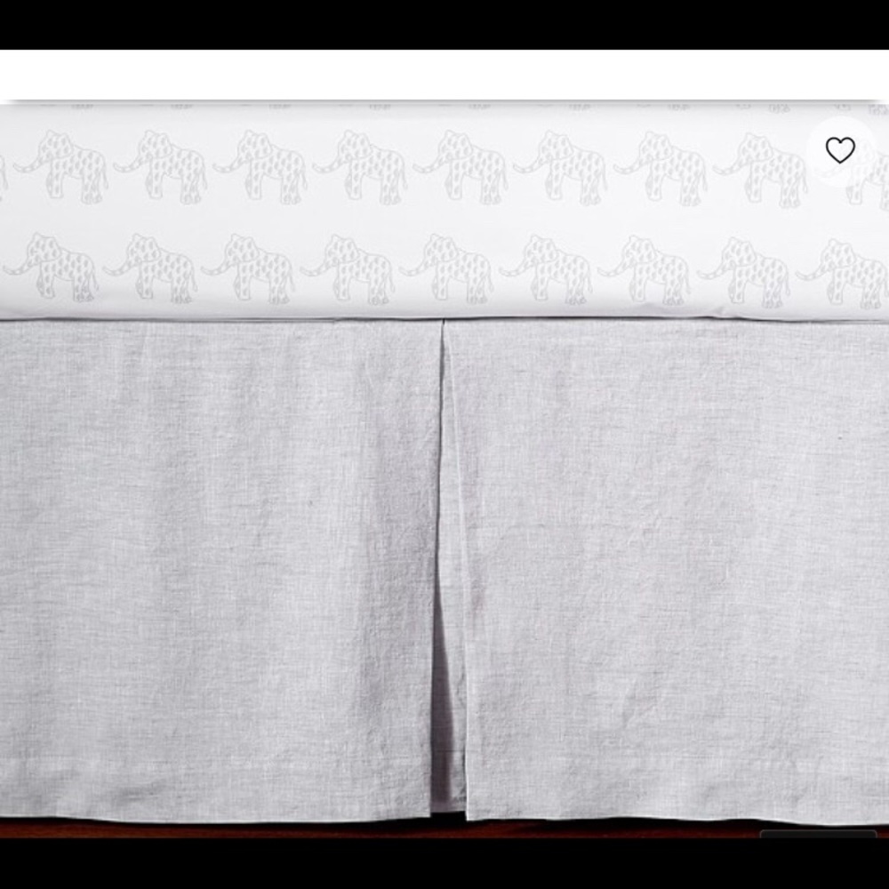 Pottery Barn Kids Gray Linen Crib Skirt -Like New